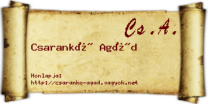 Csarankó Agád névjegykártya